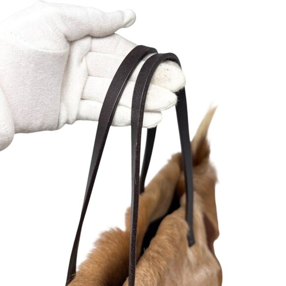 FENDI Vintage Gazelle Hair Fur Shoulder Tote Large Bag Beige Brown FF [106228] - Picture 13 of 14